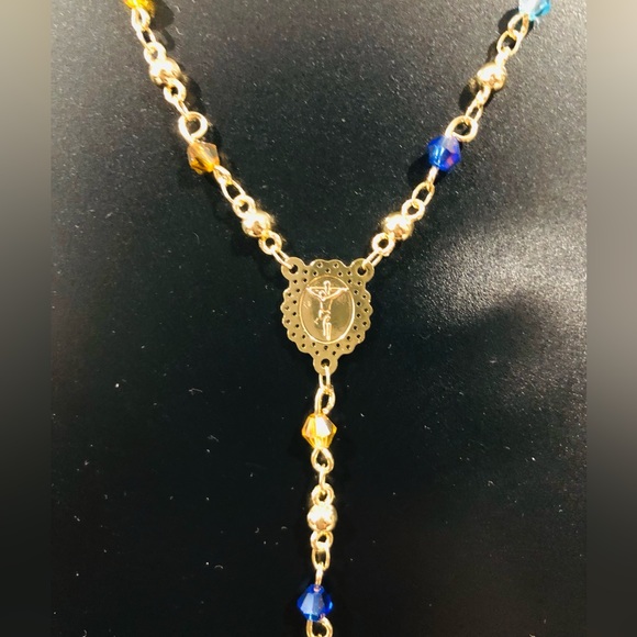 18k Gold Laminated Multi Color Rosary - Picture 2 of 5